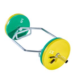 Trap Bar Hex Bar, 2-Inch Hex Barbell, 800 LBS Capacity Shrug Bars with Knurled Grips, Weightlifting and Strength Training Equipment (Structure: Integrated, Color: SILVER)