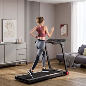 3.75HP Folding Treadmill with APP and 12 Preset Programs (Color: Black)