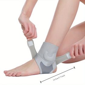 1pc Universal Adjustable Ankle Brace - Ultra-Breathable & Silicone-Enhanced Support - Durable Neoprene Foot Sleeve for Unisex - Customizable Fit for S (Color: Gray)