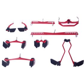 Gym Fitness Lat Pulldown Rowing Bar Pulley Cable Machine T Bar V Bar Attachments (Specification: Red/8piece set)