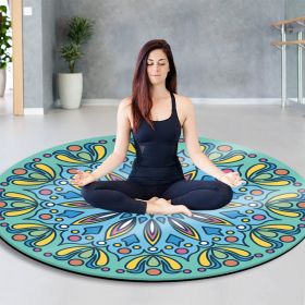 Thickened Non-slip Fitness Home Skipping Rope Wholesale Rubber Yoga Mat (Specification: H0404/140cm Diameter)