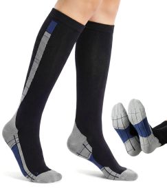 Women's 20-30 mmHg Wide Calf Compression Socks for Running, Cycling & Travel (Color: Green, size: 2XL)