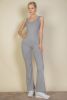 Solid Flare Leg Sports Jumpsuit