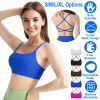 Fresh Fab Finds Women's Cross Back Sports Bra, Open Back, Thin Straps, Low Impact