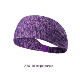 Quick-drying Antiperspirant Yoga Hair Band For Women (Color: Striped Purple)
