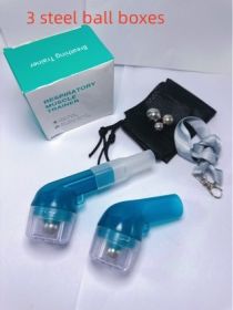 New Breathing Trainer Lung Capacity Trainer Phlegm-Evacuation Device (Specification: 3 steel ball boxes/Transparent Green /1PCS)