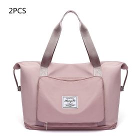 Foldable Large Capacity Women Gym Bags Shoulder Bag Women Training Travel Handle Handbag Yoga Sport Crossbody Tote Bag Women (Specification: Pink X2)