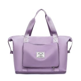 Foldable Large Capacity Women Gym Bags Shoulder Bag Women Training Travel Handle Handbag Yoga Sport Crossbody Tote Bag Women (Specification: Purple)