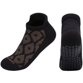 Floor Non-slip Pilates Trampoline Fitness Sports Socks (Specification: Black rice/35to40)