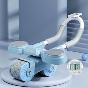 Men And Women Home Elbow Support Rebound Abdominal Wheel Exercise Fitness Equipment (Specification: Blue/With timer)