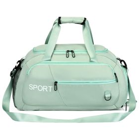 Luggage Bags For Women Handbag Oxford Men's Fitness Gym Shoulder Bag Waterproof Sports Travel Backpack With Shoes Compartment (Specification: Light green)