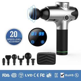 Massage Gun Fitness Equipment Fascia Gun (Specification: Silver/UK)