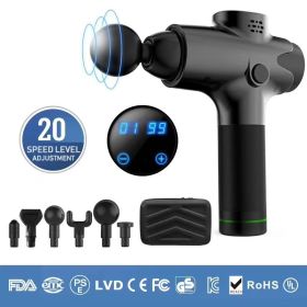Massage Gun Fitness Equipment Fascia Gun (Specification: Black/EU)