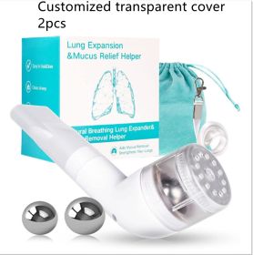 Deep Breathing Bite Lung Whistle Lung Capacity Exercise Device (Specification: Customized transparent cover/2PCS)