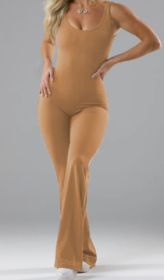 Slim Fit Hip Raise Jumpsuit Sexy Backless Exercise Yoga Clothes (Specification: XL/Orange)
