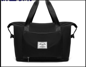 Foldable Large Capacity Women Gym Bags Shoulder Bag Women Training Travel Handle Handbag Yoga Sport Crossbody Tote Bag Women (Specification: Black no cloth label)