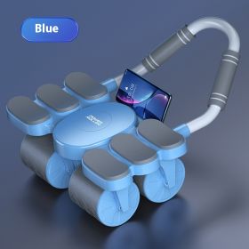 Four-wheel Abdominal Wheel Automatic Rebound Abdominal Muscle Training Firm Abs Thin Belly AB Roller Sports Fitness Equipment (Specification: Star Blue Counting Timer)