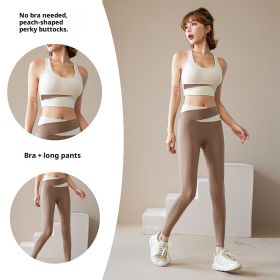 Women's Jacket Trousers Bra Yoga Workout Clothes (Specification: Ivory White Set/L)