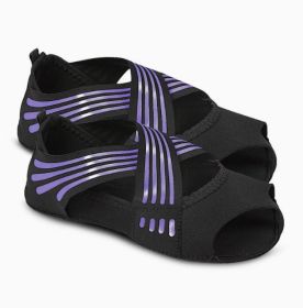 Professional Non-slip Gym Yoga Shoes Flat Soft Anti-slip Sole Ballet Fitness Dance Shoes Pilates Yoga Shoes Socks (Specification: Purple/L)