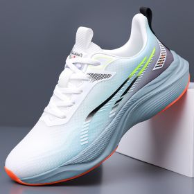 Thick-soled Bouncy Comfortable Running Shoes (Specification: White And Green Mesh/36)