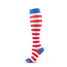 Compression Stockings Athletic Socks Compression Socks (Specification: Red And White Stripes/SorM)