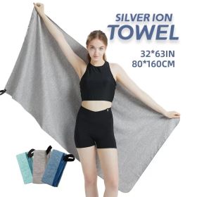 Cationic Beach Towel Running Gym Skin-friendly Soft (Specification: Gray/50x100cm)