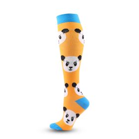 Compression Stockings Athletic Socks Compression Socks (Specification: Yellow Background Panda/SorM)