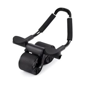 Four-wheel Abdominal Wheel Automatic Rebound Abdominal Muscle Training Firm Abs Thin Belly AB Roller Sports Fitness Equipment (Specification: Classic Black Without Timing)