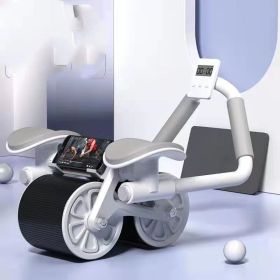 Abdominal Wheel Automatic Rebound AB Roller Abdominal Wheel Elbow Support Men And Women Belly Slimming Belly Fitness Equipment (Specification: Gray Counting Style)