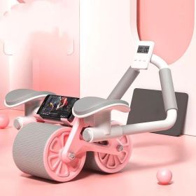 Abdominal Wheel Automatic Rebound AB Roller Abdominal Wheel Elbow Support Men And Women Belly Slimming Belly Fitness Equipment (Specification: Pink Counting Style)