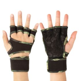 Gym Dumbbell Equipment Sports Gloves (Specification: Green Camouflage/XL)
