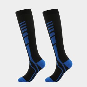 Sports Compression Elastic Long Tube New Compression Stockings (Specification: Black Blue Gradient/LXL)