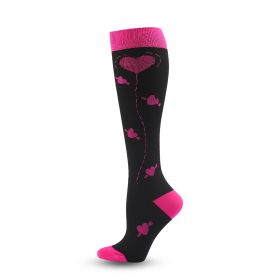 Compression Stockings Athletic Socks Compression Socks (Specification: Black Background Heart/SorM)