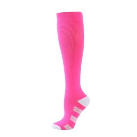 Athletic Socks Pressure Compression Socks Men And Women Socks For Running Compression Socks Compression Stockings (Specification: Pink Three Bars/Sm)