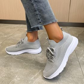 Women's Fashionable Mesh Breathable Running Shoes (Specification: Gray/42)