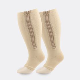 Compression Compression Stockings Compression Socks Fitness Cycling Fat Socks (Specification: Skin Color Is Not Toe Cover/4XL)