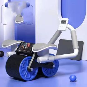 Abdominal Wheel Automatic Rebound AB Roller Abdominal Wheel Elbow Support Men And Women Belly Slimming Belly Fitness Equipment (Specification: Blue Counting Style)