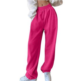 Women's Sports Jogging Loose Sweatpants (Specification: Rose Red/S)