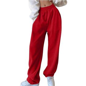 Women's Sports Jogging Loose Sweatpants (Specification: Red/S)