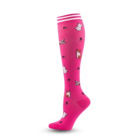 Compression Stockings Athletic Socks Compression Socks (Specification: Red Kitten/SorM)
