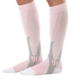 Compression Socks For Men&Women Best Graduated Athletic Fit For Running Flight Travel Boost Stamina Circulation&Recovery Socks (Color: Pink, size: S M)